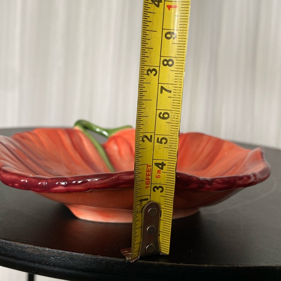 90’s Trinket poppy coral dish hand painted by clay art south San Francisco - Picture 7 of 10